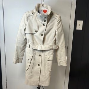Karen Millen trench coat, Size small. Color linen